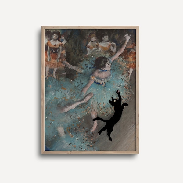 Cat Print Famous Painting Degas Art Painting Funny Poster Gift Vintage Wall Art