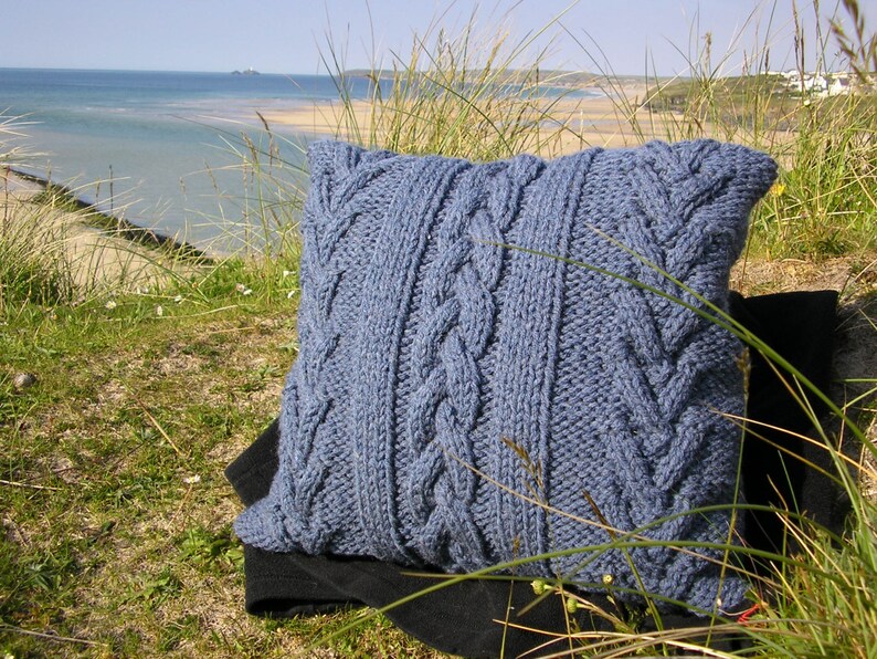 Knitting Pattern for Two Cabled Cushion Covers in Aran Yarn Etsy UK
