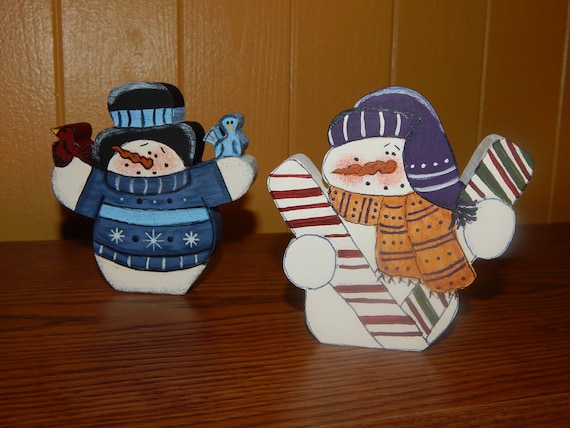 Wood Snowman Decor Christmas Decor Rustic Snowman Accents Etsy