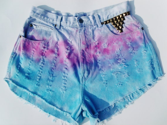 Items similar to High Waist Ombre Colored Short on Etsy