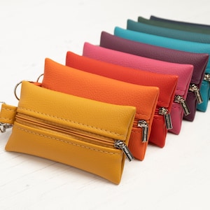 Porta carte in pelle / Porta fazzoletti da viaggio con cerniera / Piccola custodia in pelle con cerniera / Porta medicinali / Regali di ringraziamento / Porta monete
