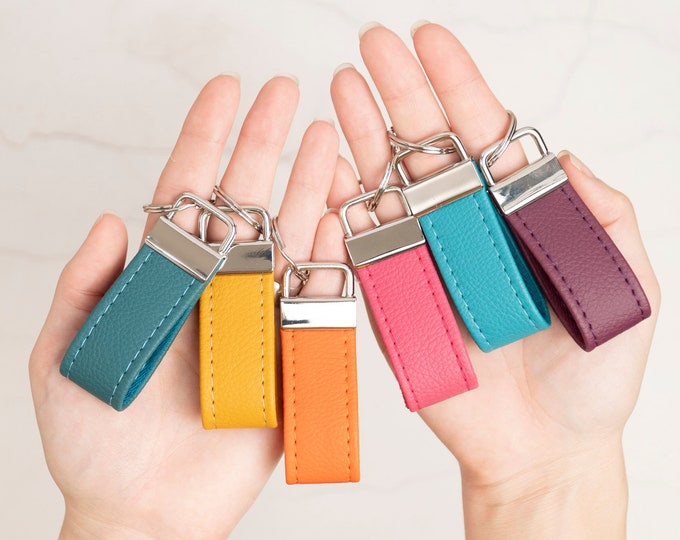 Leather Mini Keyring Fob