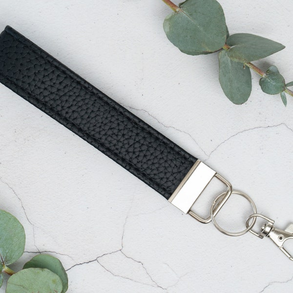 Genuine Leather Wristlet Fob / Keychain Wrist Lanyard / Keyring Key Fob / Unisex Teacher Gifts / Leather Gifts / ID Badge Lanyard / 9 colour