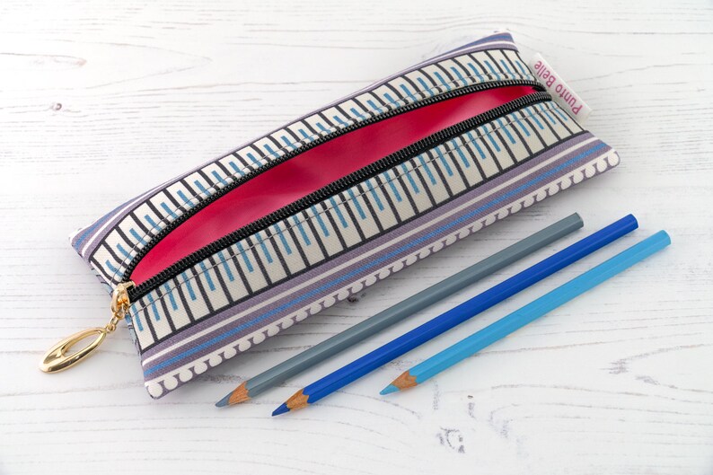 Slim Pencil Case Holder / Small Cosmetic Bag Make Up Brush Etsy