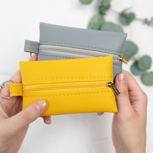 Vegan Leder Reißverschlussbeutel / Taschentuch Etui mit Reißverschluss / Vegan Leder Geldbörse Wechselgeldhalter / Maskenhalter / Dankeschön Geschenke