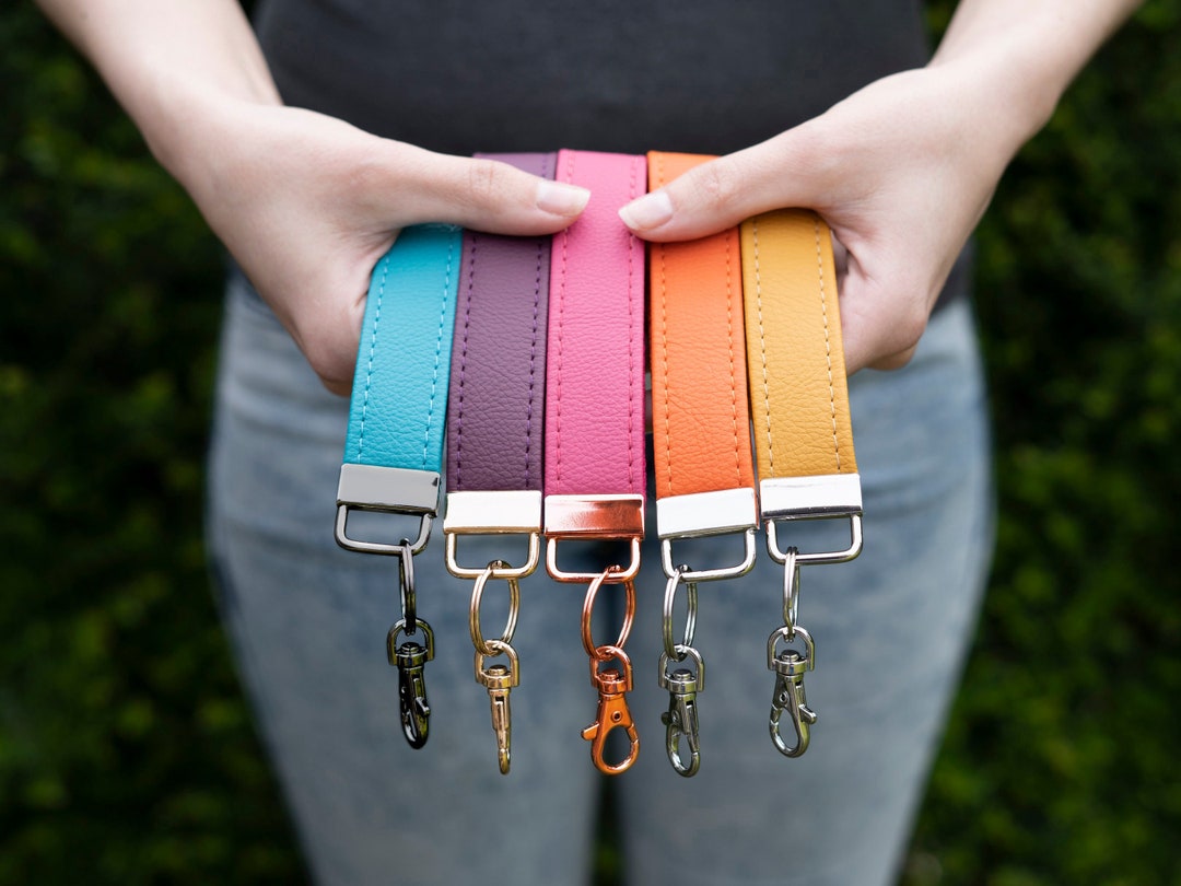 Leather Wristlet Keychain: Handmade Key Fob Lanyard - Etsy