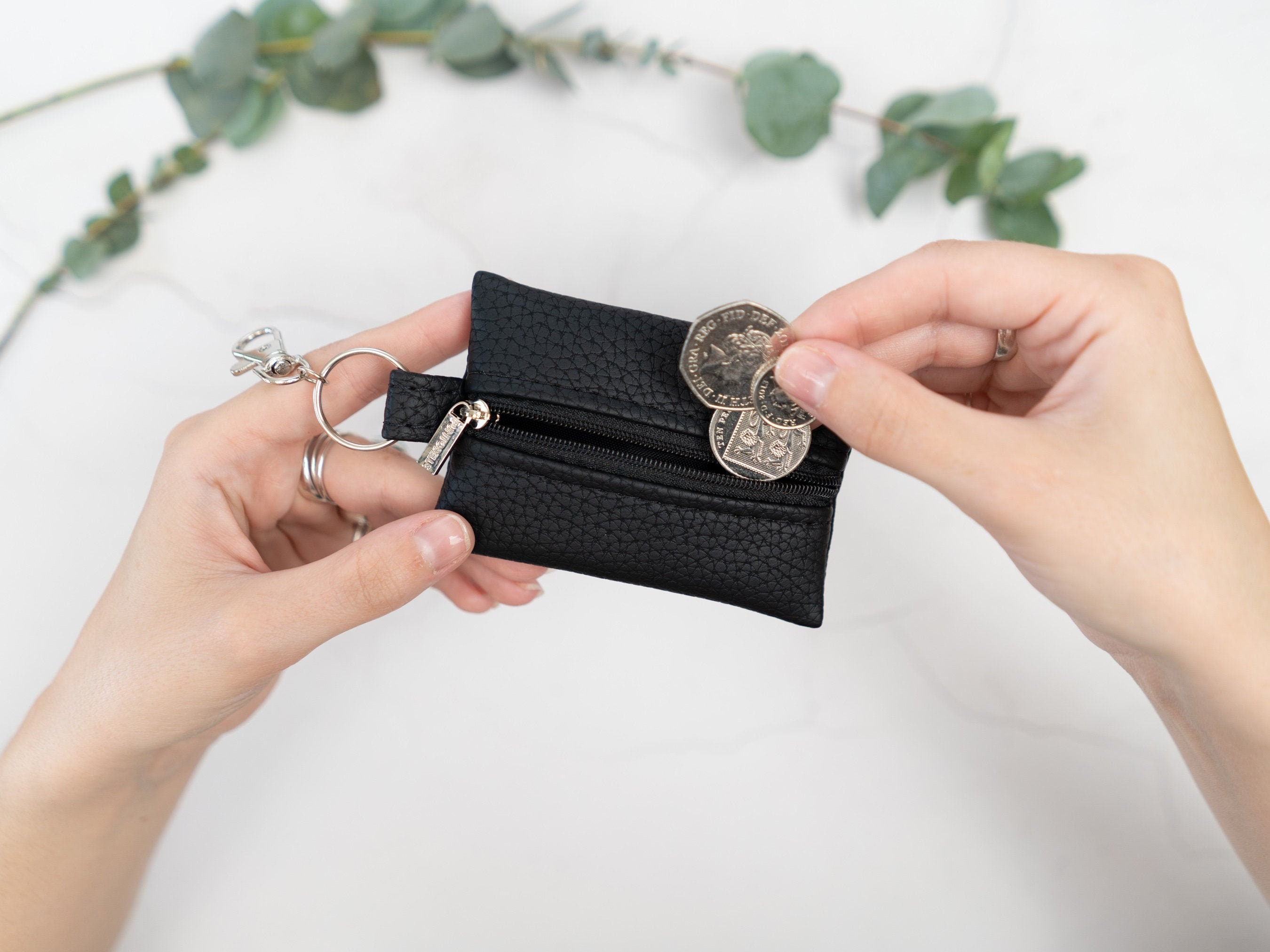 Real Leather Coin Purse, Lovely Soft Genuine Leather, Press Stud Fastening, Leather Coin Wallet, Small Folding Pouch, Earphone Case