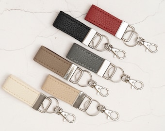 Genuine Leather Mini Keychain / Keyring Fob / Leather Key Fob / Unisex Teacher Gifts / Leather Gifts / Mini Key Lanyard / Key Holder Hanger