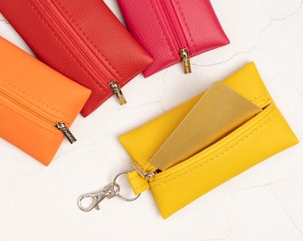 Vegan Leather Zippered Pouch