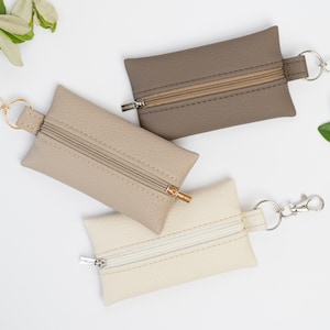 Echtleder Reißverschlussbeutel / Taschentücher-Etui / Leder Geldbörse / Medikamente Etui / Leder Danke Geschenk / 6 Farben / Kartenhalter
