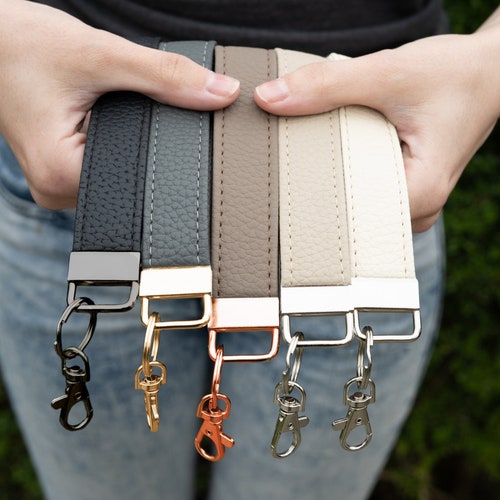 Lanière porte-clés avec bracelet en cuir : porte-clés fait main avec fermoir pivotant