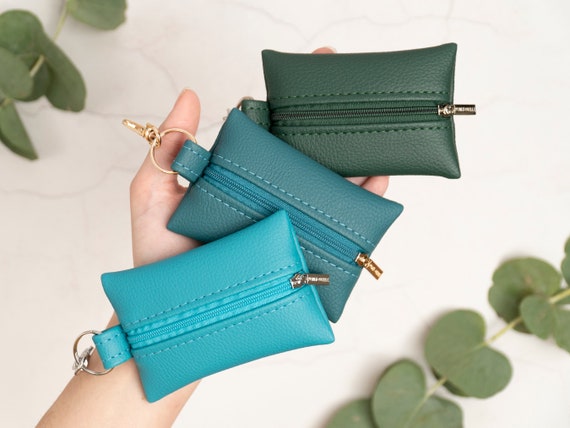 Leather Coin Purse: Handmade Zippered Earphone Case