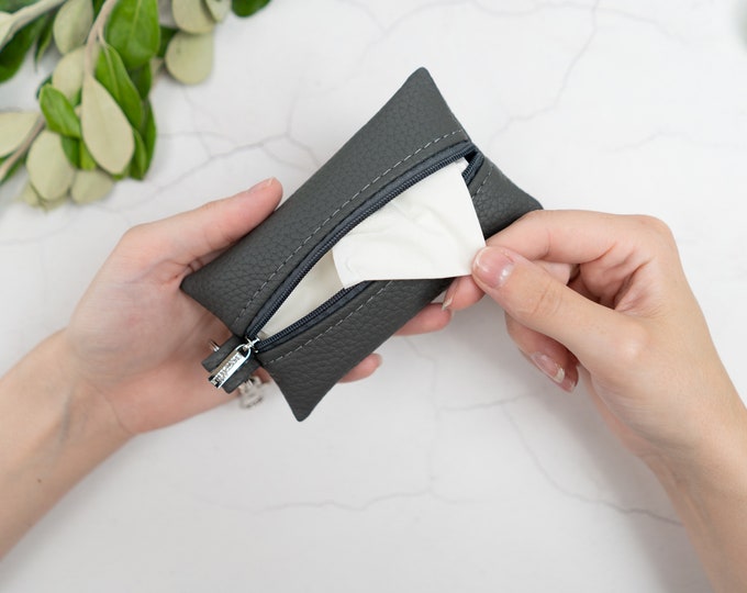 Genuine Leather Travel Tissue Case