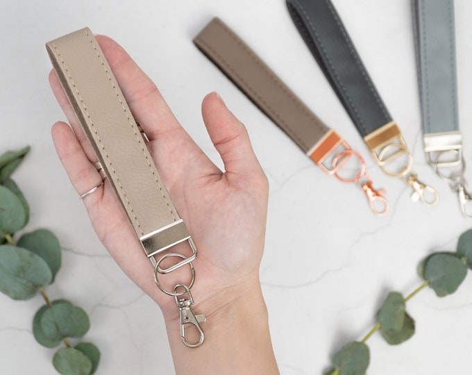 Vegan Leather Wristlet Keyring