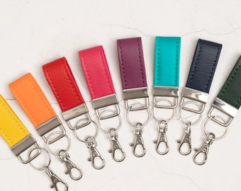 Vegan Leather Mini Keyring Fob / Leather Keychain / Key Fob / Unisex Teacher Gifts / Leather Gifts / Mini Key Lanyard / Key Holder Hanger
