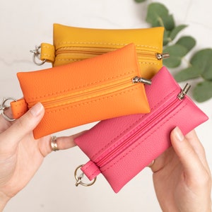 Étui à mouchoirs en cuir / Porte-monnaie en cuir / Pochette en cuir à fermeture éclair en 9 couleurs / Pochette à médicaments / Cadeaux de remerciement / Porte-cartes