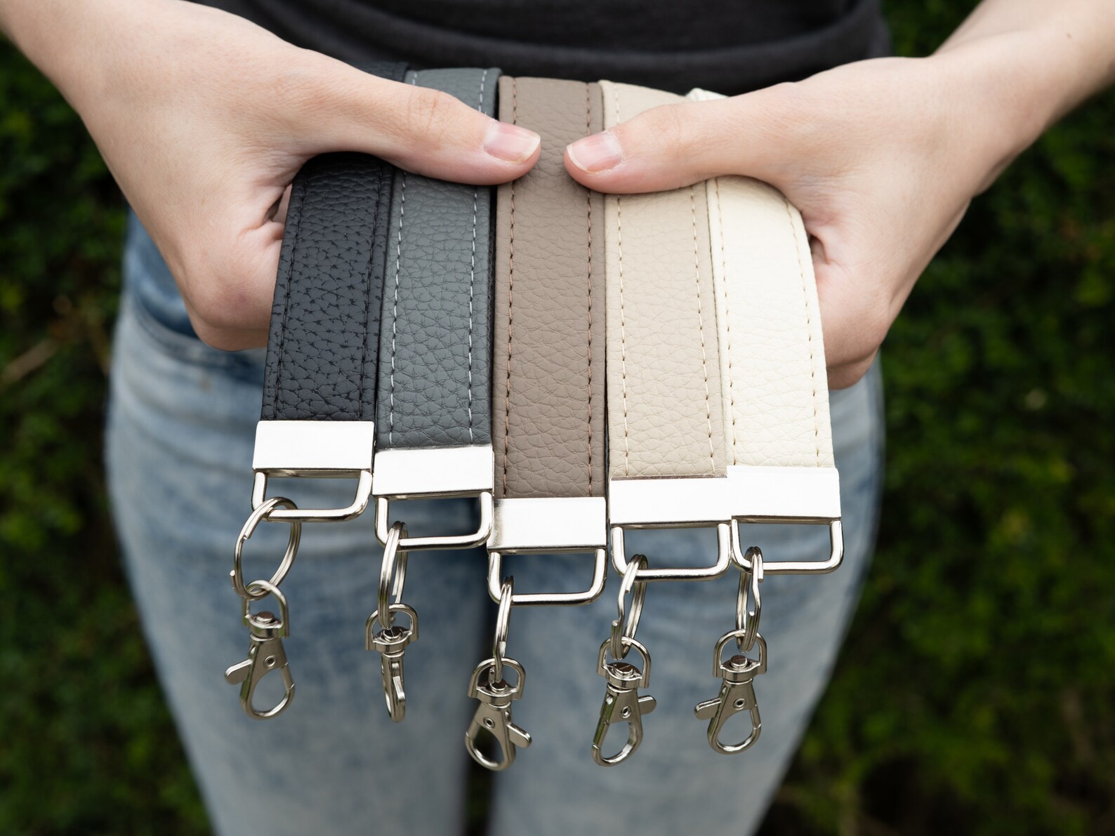 Genuine Leather Keychain Wrist Lanyard / Wristlet Keyring Fob Etsy