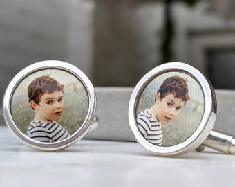 Personalised Silver Photo Cufflinks