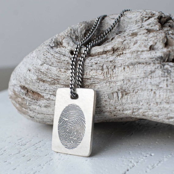 Fingerprint memorial pendant best sale
