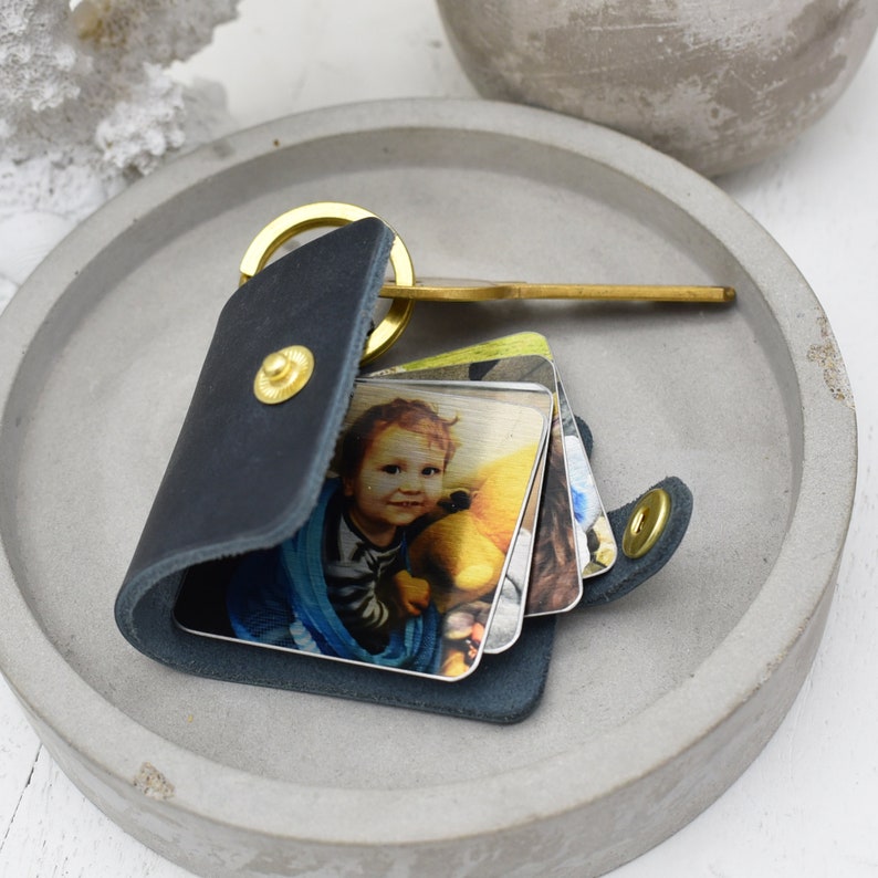 Personalised Leather Photo Book Keyring Etsy