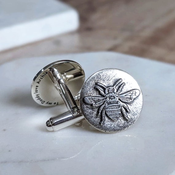 Silver bee best sale cufflinks