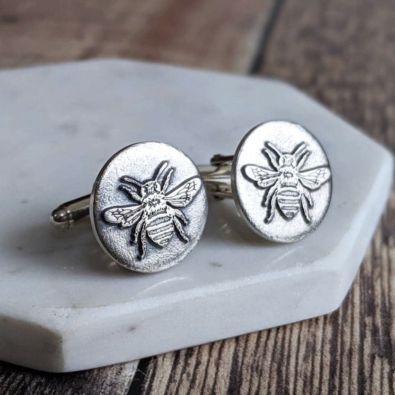 Bee cufflinks hotsell silver