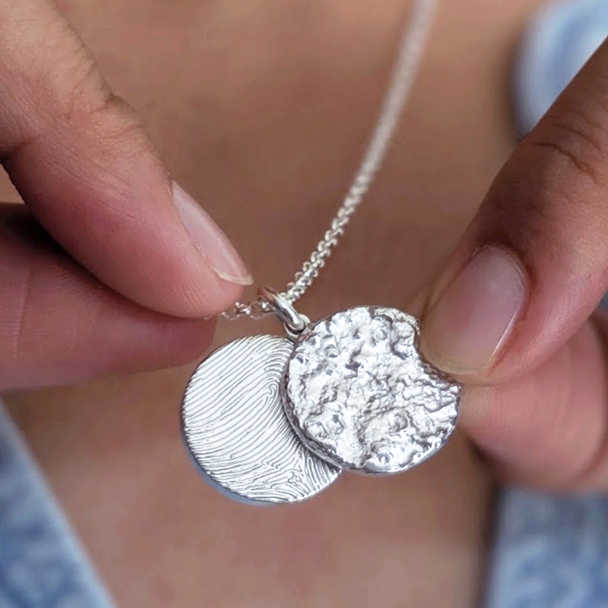 Personalised Silver Fingerprint Moon 