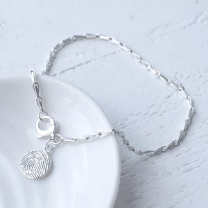 Silver Fingerprint Dot Charm Hayseed Bracelet