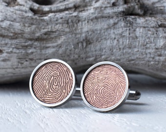 Personalised Copper Fingerprint Cufflinks