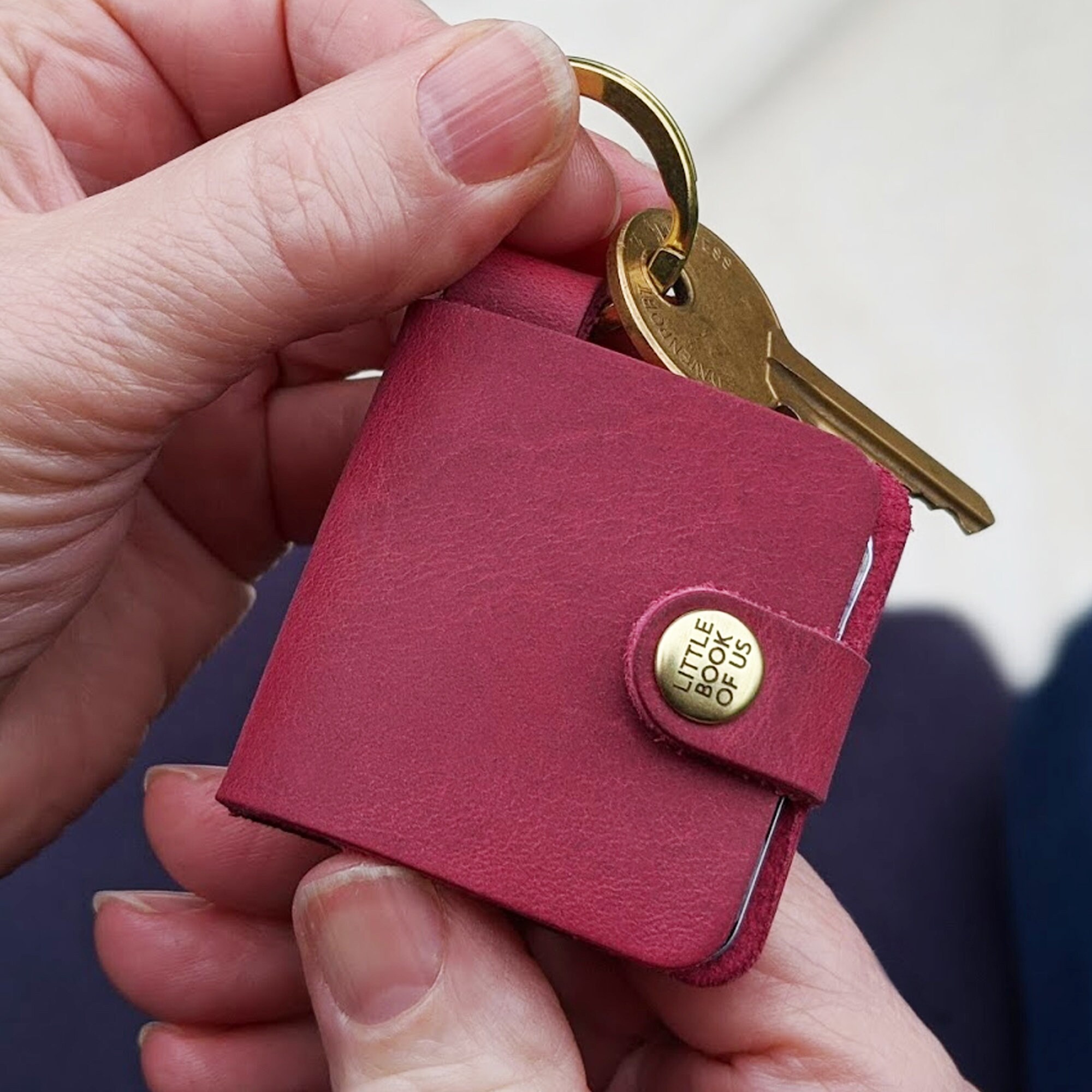 Personalised Leather Photo Book Keyring Etsy