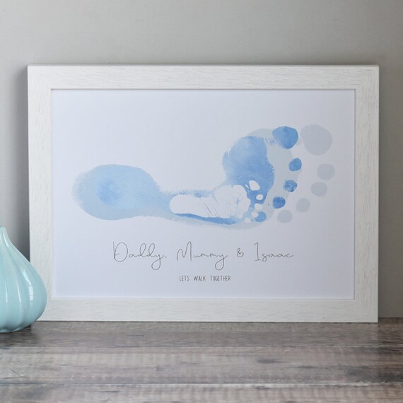 Personalised Baby Footsteps Art Print New Baby Footprint