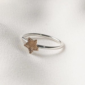 fingerprint star stacking ring