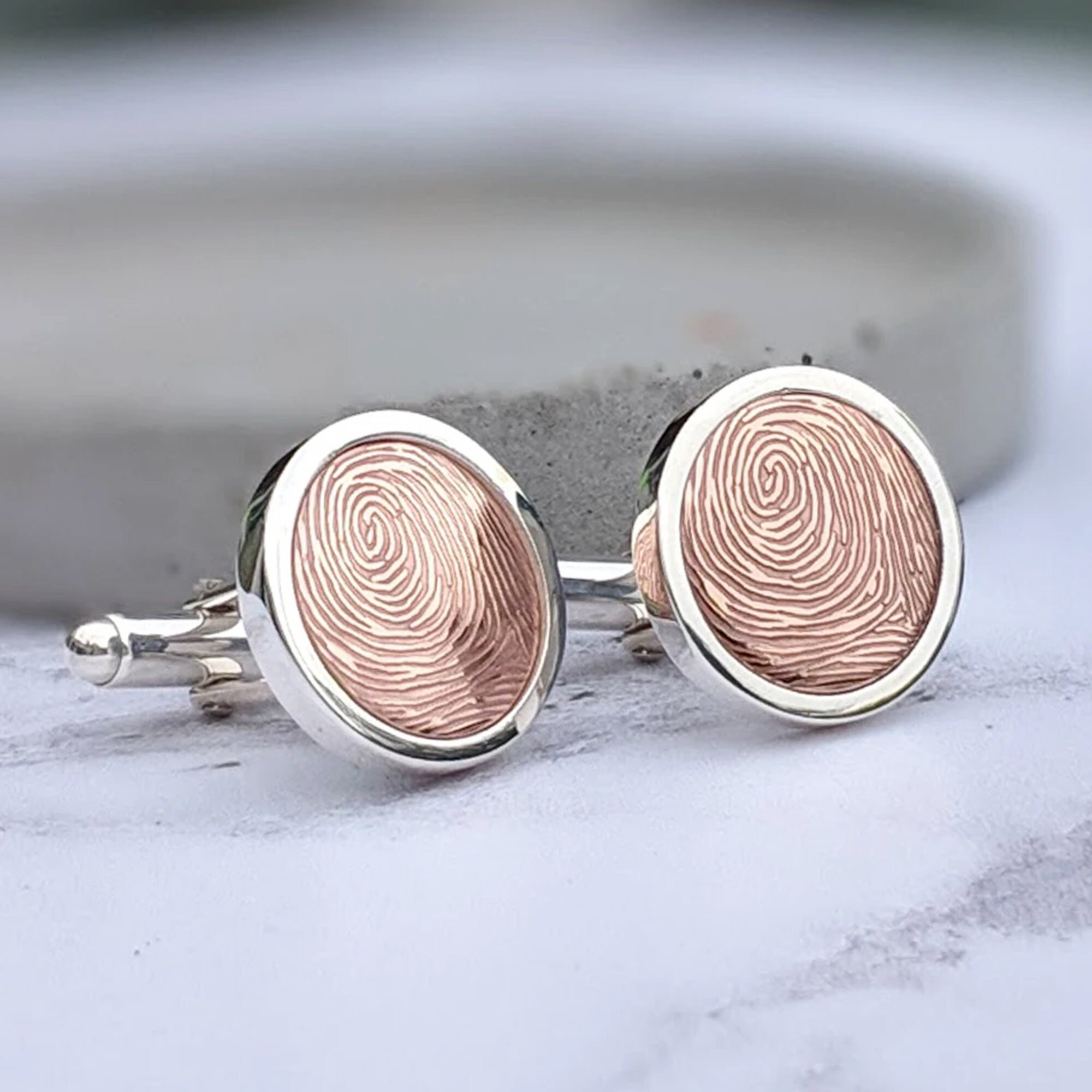 Fine Silver Keepsake Jewellery Fingerprint Cufflinks