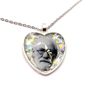 Sigmund Freud and Slavoj Žižek glitter necklace