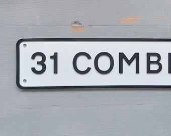 Personalised 3D House Sign With Any Name And Number In A Traditional Street Sign Design
