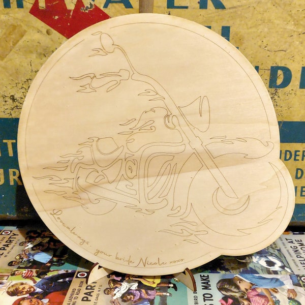 Personalised Motorbike Harley Inspired Wedding/any occasion Alternative Guest Book design for all bike lovers