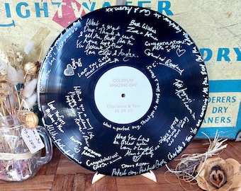 Alternativa de livro de visitas de casamento de disco de vinil de 12” personalizado, incluindo entrega expressa