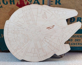 Personalised Star Wars Inspired Millennium Falcon Laser engraved Wedding Guest Book Alternative