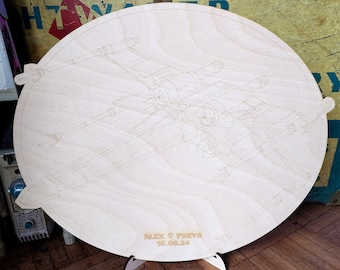 Personalised Star Wars Inspired X-Wing Laser engraved Wedding Guest Book Alternative