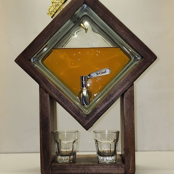 Whiskey Dispenser Glass Block Etsy