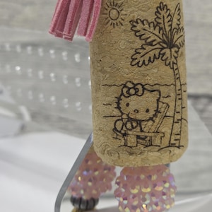 Wine cork keychain