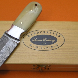 Handmade Damascus Steel Walnut Walnut Clam Oyster Shucker Knife Box Gift For Him Her Dad Groomsmen Anniversary Wedding Gift OK5B-1