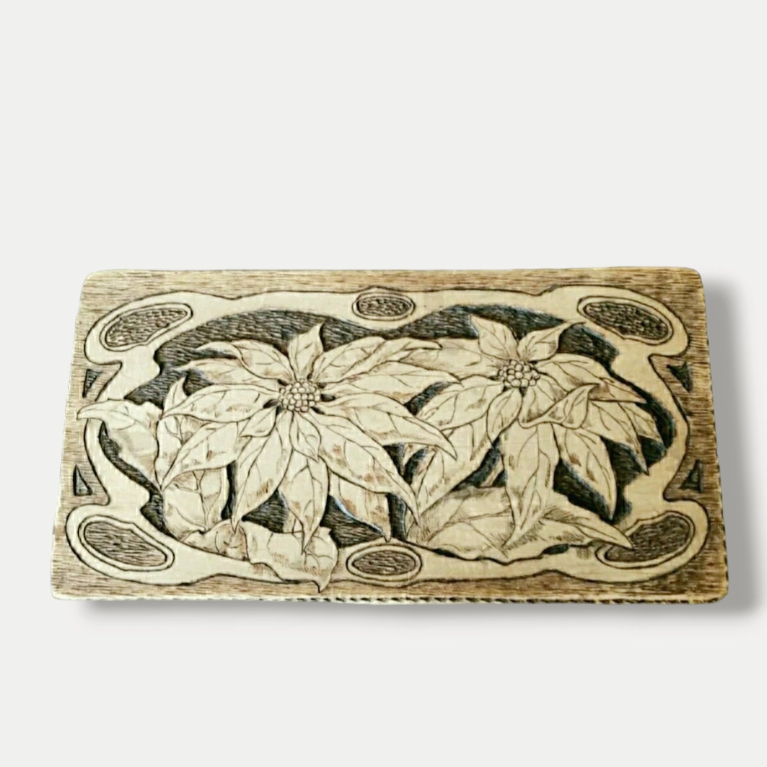 Art Nouveau Wooden Document Desk Box Flemish Pyrography With - Etsy