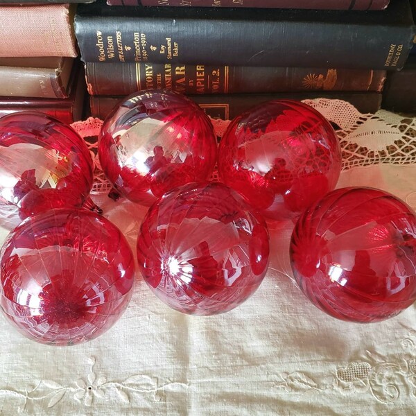 Red Ball Ornament Etsy