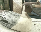 Vintage Artisan Handcarved Painted Wooden Duck Decoy Pintail Drake N Nelson 1988