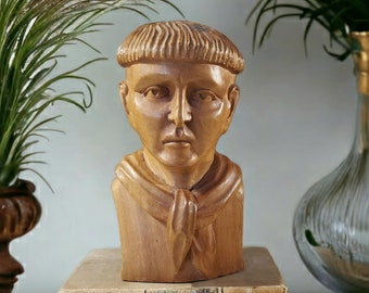 Handcarved Maplewood Bust of a Sailor
