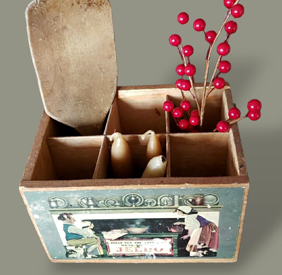 Antique Wooden JELLO Box W Advertising Illustrations Etsy