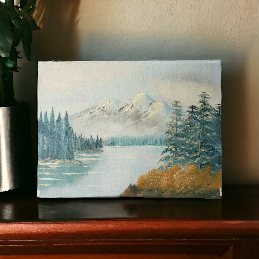 Mountain Lake Original Oil Landscape Painting, Unframed - Etsy New Zealand
