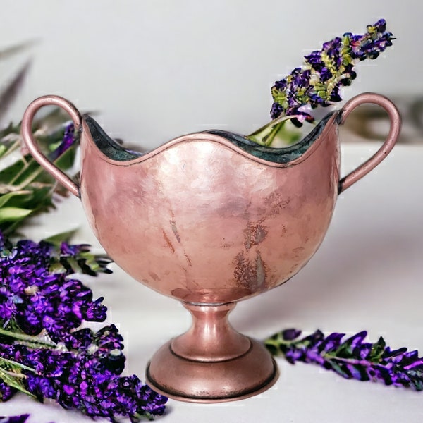Vintage Copper Pedestal Vessel or Planter