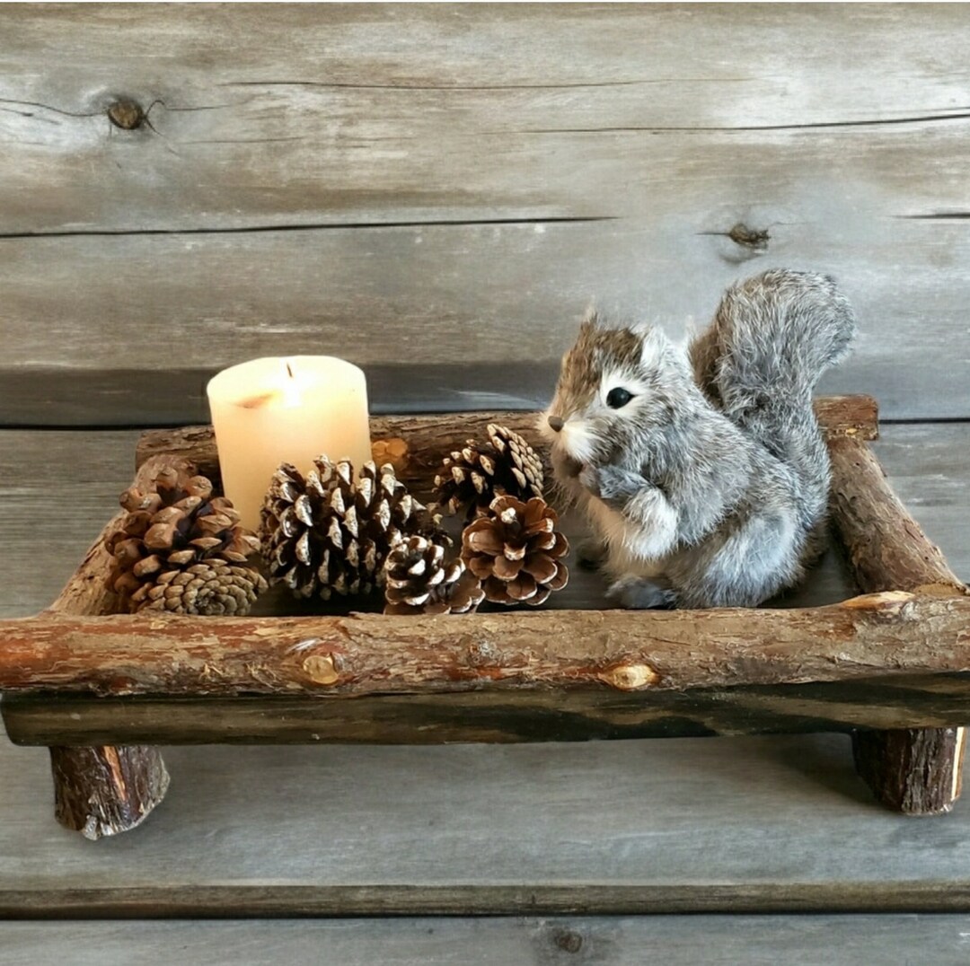 Handmade Wooden Riser, Rustic Cabin, Forest Woodland Natural Home Decor ...